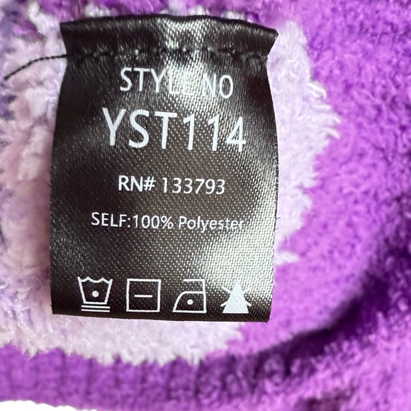 POL Cozy Purple & Gold V-neck Sweater Sz S - Picture 12 of 12